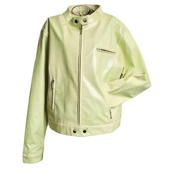 Vtg 80s 90s faux snakeskin neon jacket - Picture 6 of 12